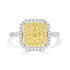 0.12ct Yellow Diamond Ring with 0.83tct Diamonds set in 14K Two Tone Gold