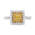 0.10Ct Yellow Diamond Ring With 0.53Tct Diamonds In 18K Two Tone Gold