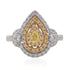 0.20ct Yellow Diamond ring with 0.72tct diamonds set in 18K two tone gold