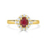 0.80ct Ruby Ring With 0.36tct Diamonds Set In 14K Yellow Gold