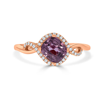 1.37ct Sapphire Rings with 0.11tct diamonds set in 14KT rose gold