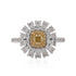 0.28Ct Yellow Diamond Ring With 1.16Tct Diamonds In 18K Two Tone Gold