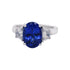 Oval 4.14Ct Tanzanite Ring With 0.71Tct Diamond Accents In 18Kt White Gold