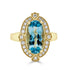 3.52ct Aquamarine ring with 0.28tct diamonds set in 14K yellow gold