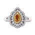0.18Ct Yellow Diamond Ring With 0.40Tct Mixed Diamond Accents In 18K Two Tone Gold
