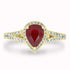 1.25Ct Ruby Ring With 0.40Tct Diamonds Set In 14K Yellow Gold