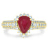 1.60ct Ruby Ring With 0.44tct Diamonds Set In 14K Yellow Gold