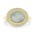 1.10ct Opal Rings with 0.21tct diamonds set in 14kt yellow gold