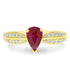 1.12Ct Ruby Ring With 0.37Tct Diamonds Set In 14K Yellow Gold