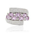 1.12ct Pink Sapphire Ring With 0.27tct Diamonds Set In 14kt White Gold