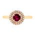0.55Ct Ruby Ring With 0.20Tct Diamonds In 14K Yellow Gold