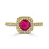 1.01ct Ruby ring with 0.25tct diamonds set in 14K yellow gold