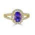 1.43ct Tanzanite ring with 0.39tct diamonds set in14K yellow gold