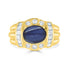 2.5ct Sapphire Cabochon Ring with 0.7tct Diamonds set in 18K Yellow Gold