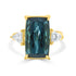 11.01ct Indigot Blue Tourmaline Ring with 0.51tct Diamonds set in 18K Yellow Gold