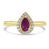 0.54ct Ruby Rings with 0.11tct Diamond set in 14K Yellow Gold