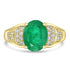 2.41ct Emerald Rings with 0.24tct Diamond set in 14K Yellow Gold