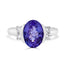 3.58Ct Tanzanite Ring With 0.26Tct Diamonds Set In 14Kt White Gold