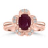 1.61ct Ruby Rings with 0.15tct Diamond set in 14K Rose Gold