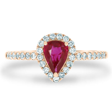0.58Ct Ruby Ring With 0.32Tct Diamonds Set In 14K Rose Gold