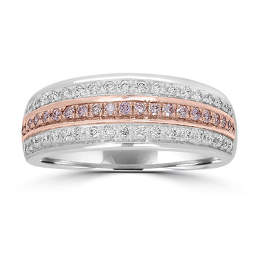 0.18ct  Pink Diamond Rings with 0.27tct Diamond set in 18K Two Tone Gold