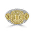 0.30Tct Yellow Diamond Ring With 1.20Tct Diamonds Set In 18Kt Two Tone Gold