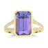 6.12ct Tanzanite Rings with 0.204tct Diamond set in 18K Yellow Gold