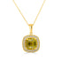 2.1ct Sphene Pendant with 0.16tct Diamonds set in 14K Yellow Gold