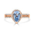 1.22 Aquamarine Rings with 0.28tct Diamond set in 14K Rose Gold
