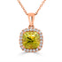 2.63 Sphene Pendants with 0.23tct Diamond set in 14K Rose Gold