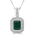2.88ct   Emerald Pendants with 0.44tct Diamond set in 14K White Gold