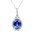 3.77 Tanzanite Pendants with 0.34tct Diamond set in 14K White Gold