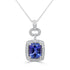 4.54 Tanzanite Pendants with 0.4tct Diamond set in 14K White Gold