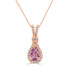 1.2ct Sapphire Pendant with 0.22tct Diamonds set in 14K Rose Gold