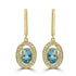 1.42ct  Aquamarine Earrings with 0.15tct Diamond set in 14K Yellow Gold