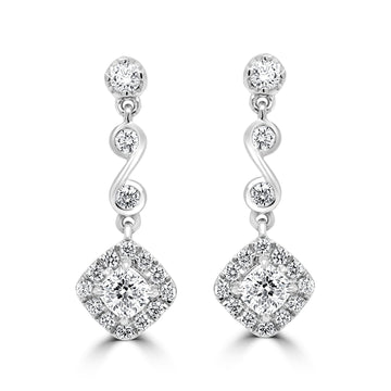 0.62tct Diamond Earring with 0.52tct Diamonds set in 950 Platinum