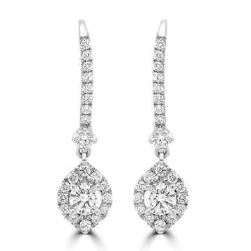 0.54tct Diamond Earring with 0.55tct Diamonds set in 950 Platinum