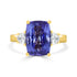 6.14 Tanzanite Rings with 0.41tct Diamond set in 18K Yellow Gold