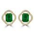 2.79tct Emerald Earring with 0.31tct Diamonds set in 14K Yellow Gold