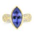 3.39ct Tanzanite Rings with 0.275tct Diamond set in 18K Yellow Gold