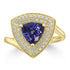 1.23ct Tanzanite Rings with 0.3tct Diamond set in 14K Yellow Gold