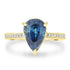 4.81ct Blue Zircon Ring with 0.14tct Diamonds set in 14K Yellow Gold