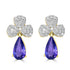 3.3tct Tanzanite Earring with 0.84tct Diamonds set in 14K Yellow Gold