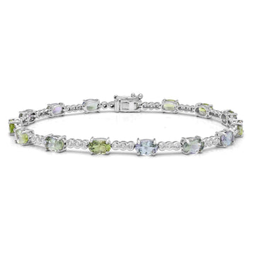 7.54tct Tanzanite Bracelets with 0.54tct Diamond set in 14K White Gold