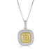 0.31tct Yellow Diamond Pendant with 0.63tct Diamonds set in 14K Two Tone Gold