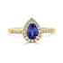 0.70Ct Tanzanite Ring With 0.25Tct Diamonds Set In 14Kt Yellow Gold