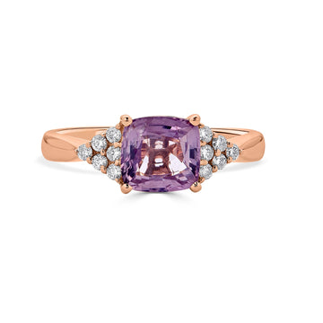 1.83Ct Sapphire Ring With 0.17Tct Diamonds Set In 14Kt Rose Gold
