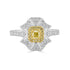 0.33ct Yellow Diamond Ring with 0.8tct Diamonds set in 18K Two Tone Gold