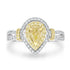 0.43ct Yellow Diamond Rings with 0.55tct Diamond set in 14K Two Tone Gold