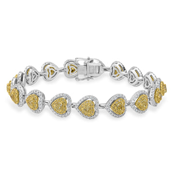 3.85tct Yellow Diamond Bracelet with 1.9tct Diamonds set in 18K Two Tone Gold